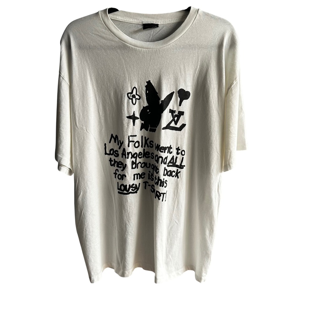 Mega Yacht Mens XL White Graphic T Shirt Inspired Bunny Playboi Carti